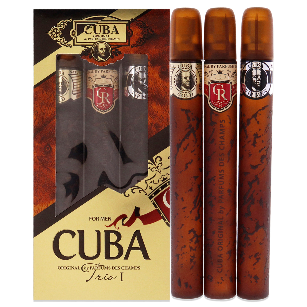 Cuba Trio 1 BY Cuba for Men 3 Pc Gift Set EDT Spray